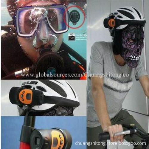 HD 720p Outdoor Sport Video Mini Bike Camcorder with Waterproof and Helmet Case